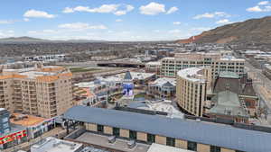 View of urban area with mountains