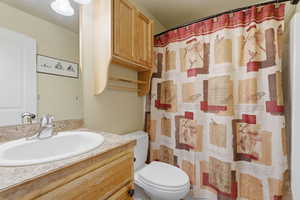 Full bath with vanity and a tub/shower