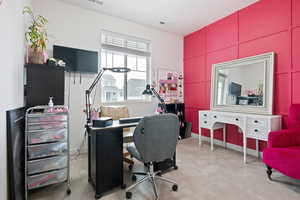 Home office with baseboards