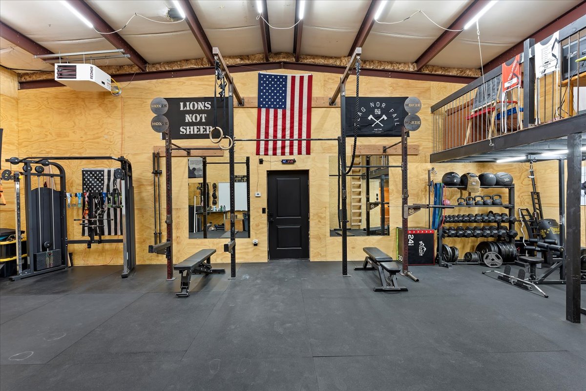 Gym with a heating unit