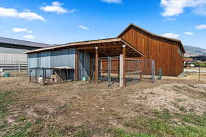 View of outdoor structure with a mountain view