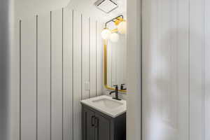 Bathroom featuring vanity