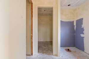 Bathroom with a textured ceiling