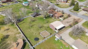 Aerial perspective of suburban area