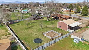 Aerial perspective of suburban area