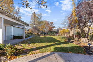 View of fenced backyard