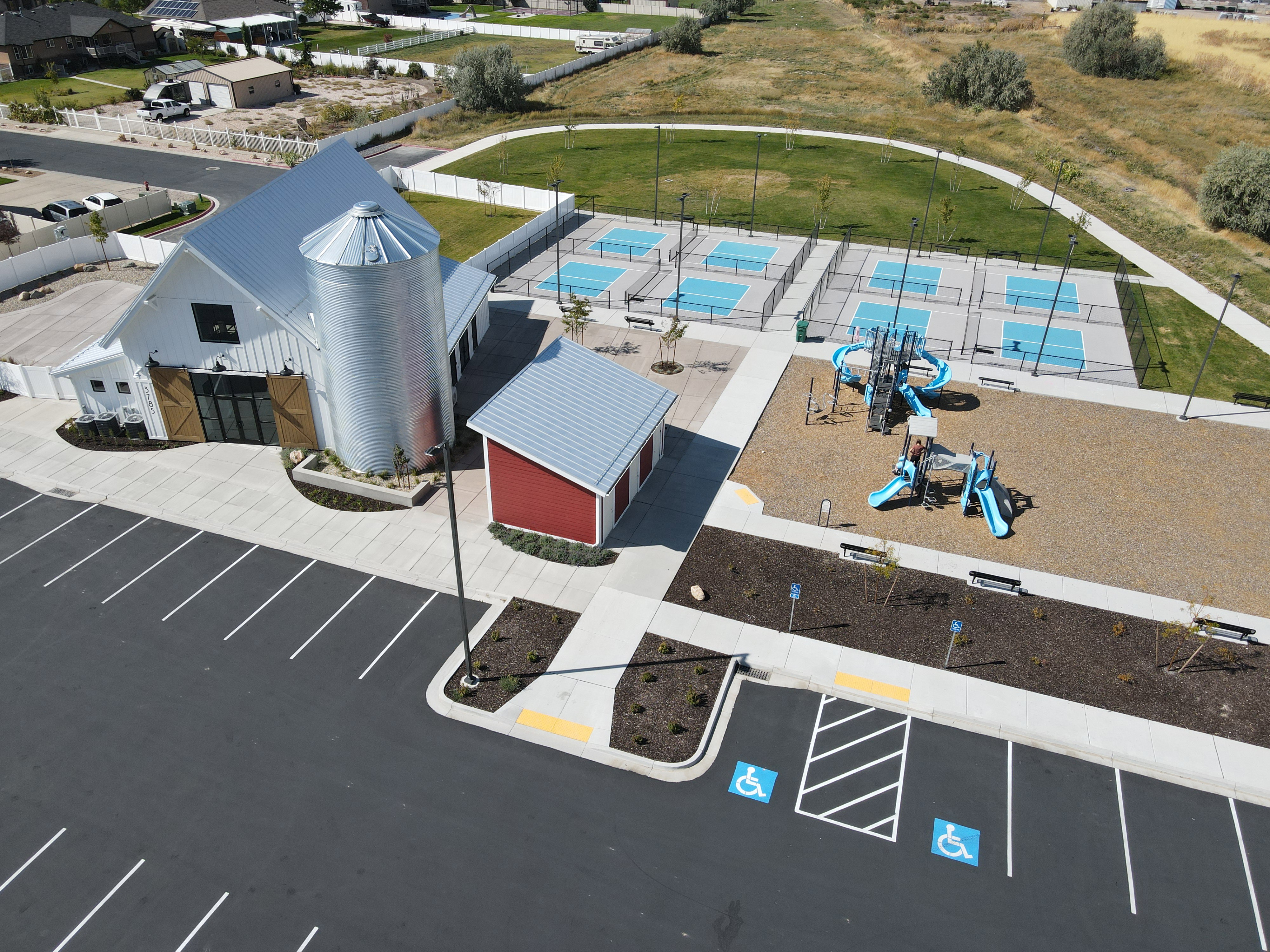 Aerial view of a recreational park
