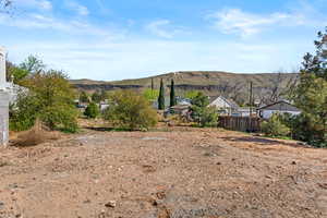View of mountain background with nearby suburban area