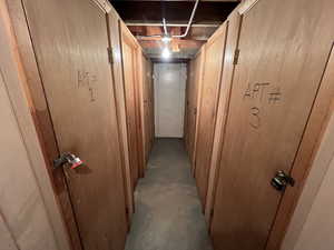 Corridor with concrete floors