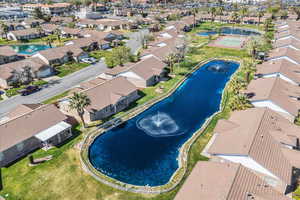 Drone / aerial view of a nearby body of water