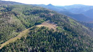 Bird's eye view of a mountain backdrop