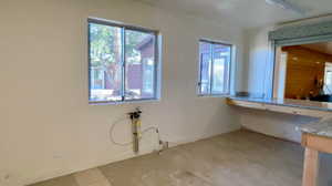 Bathroom with light flooring and vanity