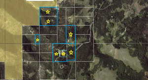 Aerial overview of property's location with property boundaries highlighted