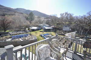 Balcony with a mountain view of primary bedroom