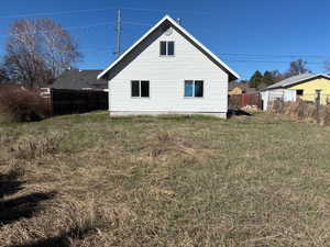 Rear view of house faces South