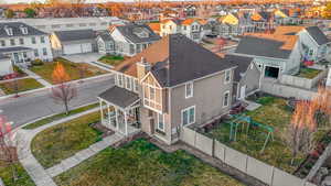 Aerial view of residential area