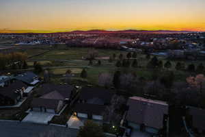 Aerial perspective of suburban area