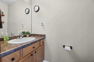 Half bathroom with vanity