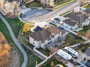 Aerial view of residential area