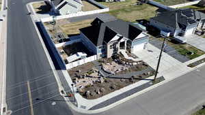 Aerial perspective of suburban area