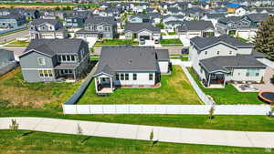 Aerial perspective of suburban area