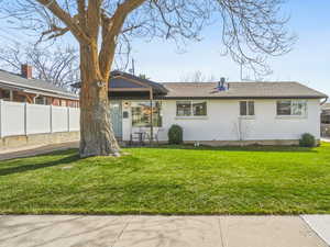 View of front of home with brick siding