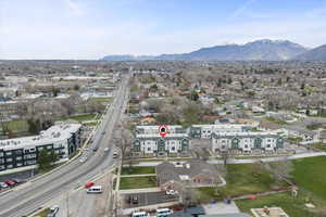 Aerial view of property's location with mountains and Layton city.