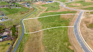 Aerial view of property's location with property boundaries highlighted