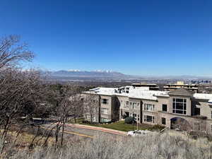 Drone / aerial view of a mountain backdrop