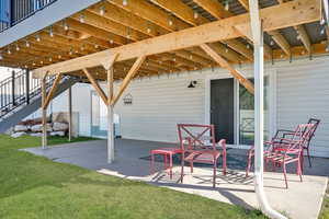 View of patio / terrace featuring stairway