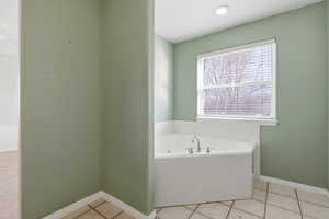 Master Bedroom Bathroom with jetted tub.