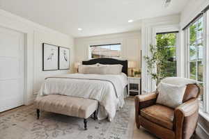 Bedroom with recessed lighting