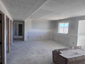 Spare room with a textured ceiling