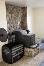 Fireplace located in basement