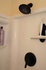 Master bathroom view of a shower