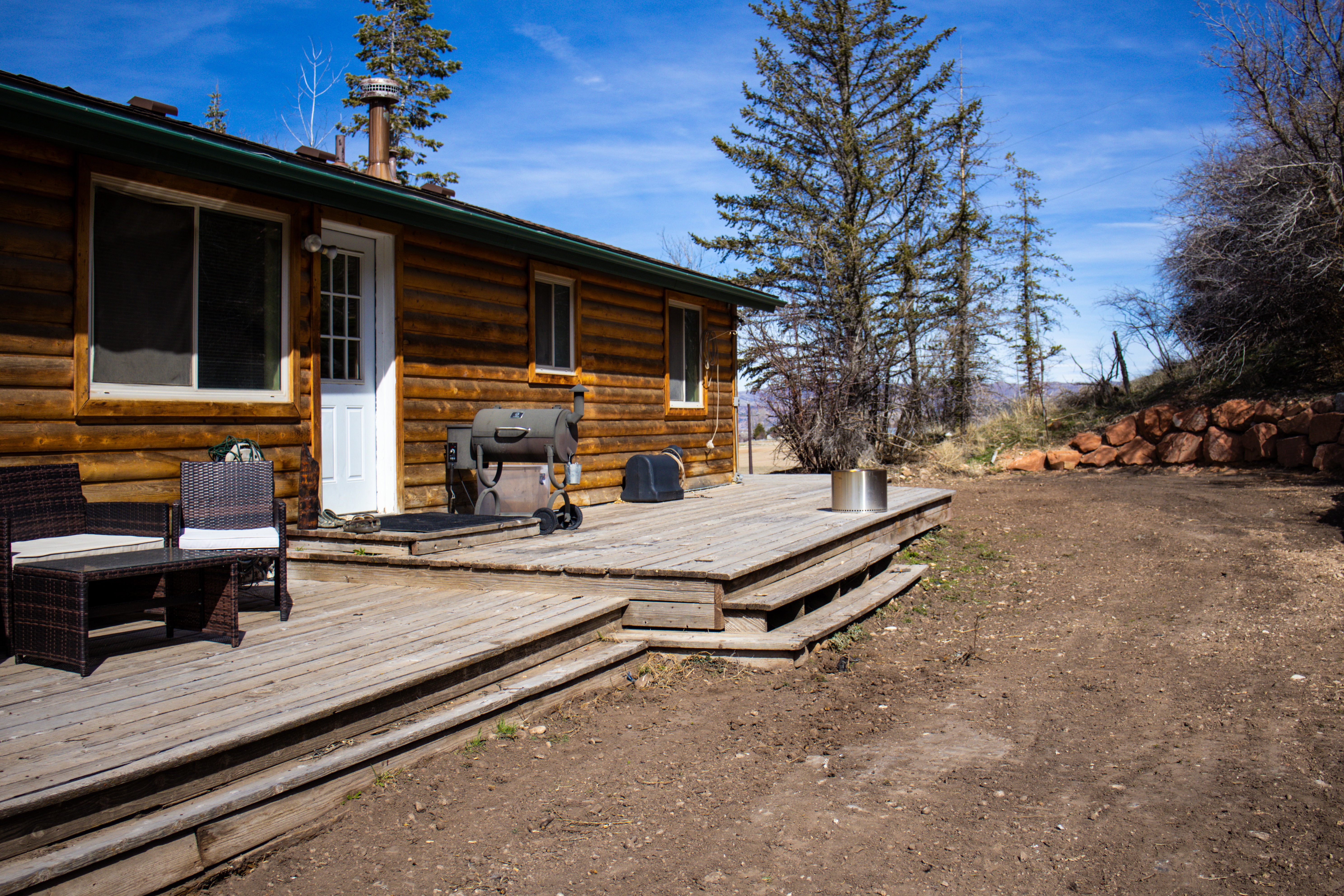 Deck featuring grilling area