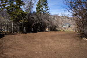 View of yard with a mountain view