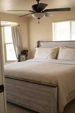 Master bedroom with ceiling fan