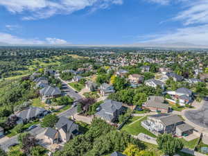 Aerial perspective of suburban area