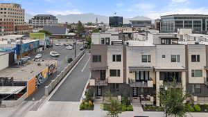 View of city with mountains