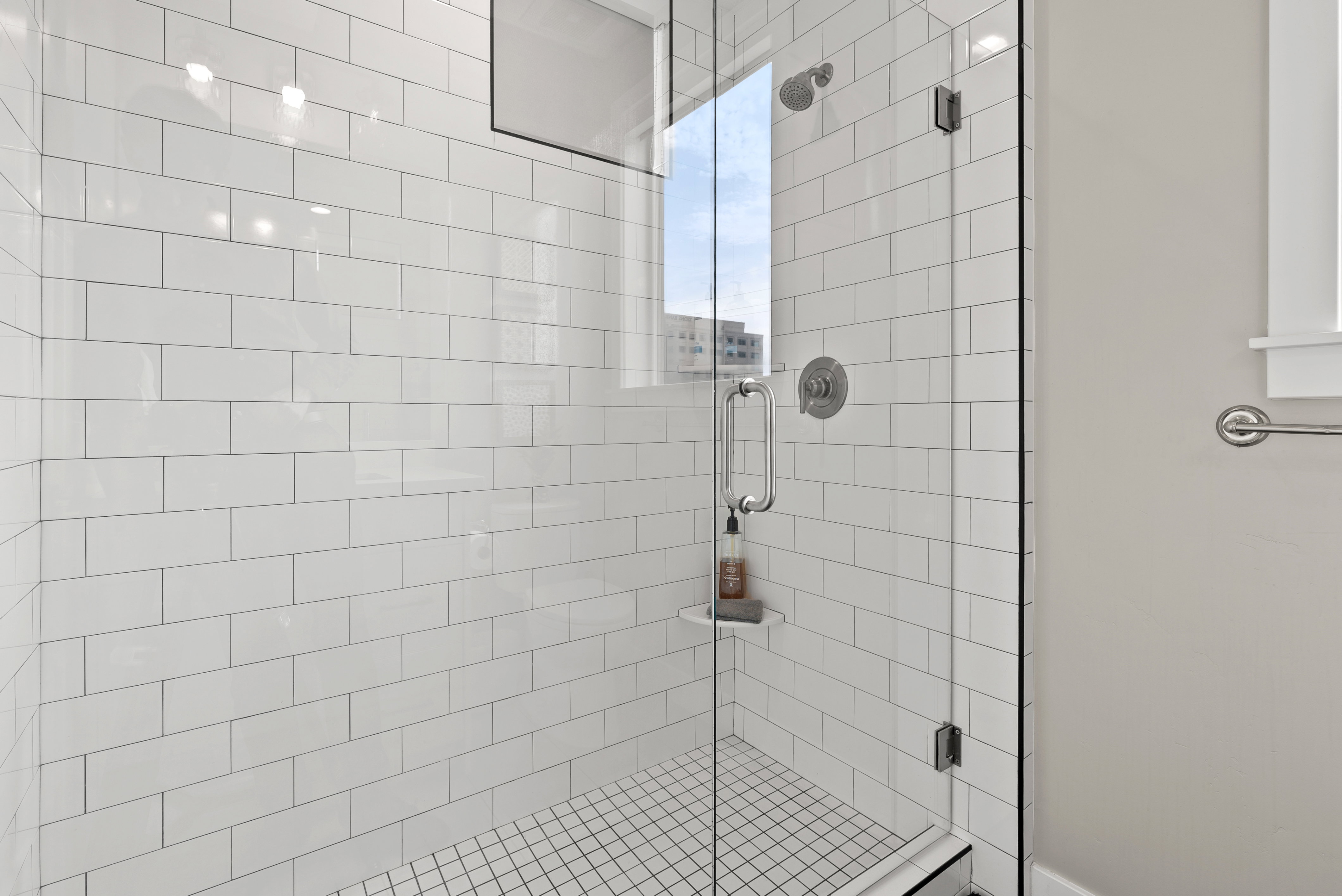 Bathroom with a stall shower