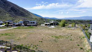 View of mountain background with nearby suburban area