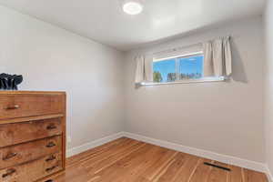 Newer vinyl windows and space saver shelving in closets for added functionality