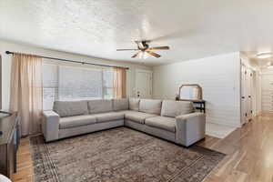 Stylish shiplap feature wall that adds character to the main living space