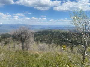 Expansive natural landscape featuring rolling hills and distant mountains under a broad sky with scattered clouds