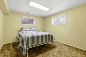 Bedroom featuring carpet