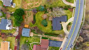 Aerial perspective of suburban area