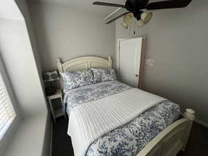 Bedroom featuring ceiling fan
