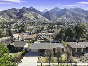 Mountain view with nearby suburban area