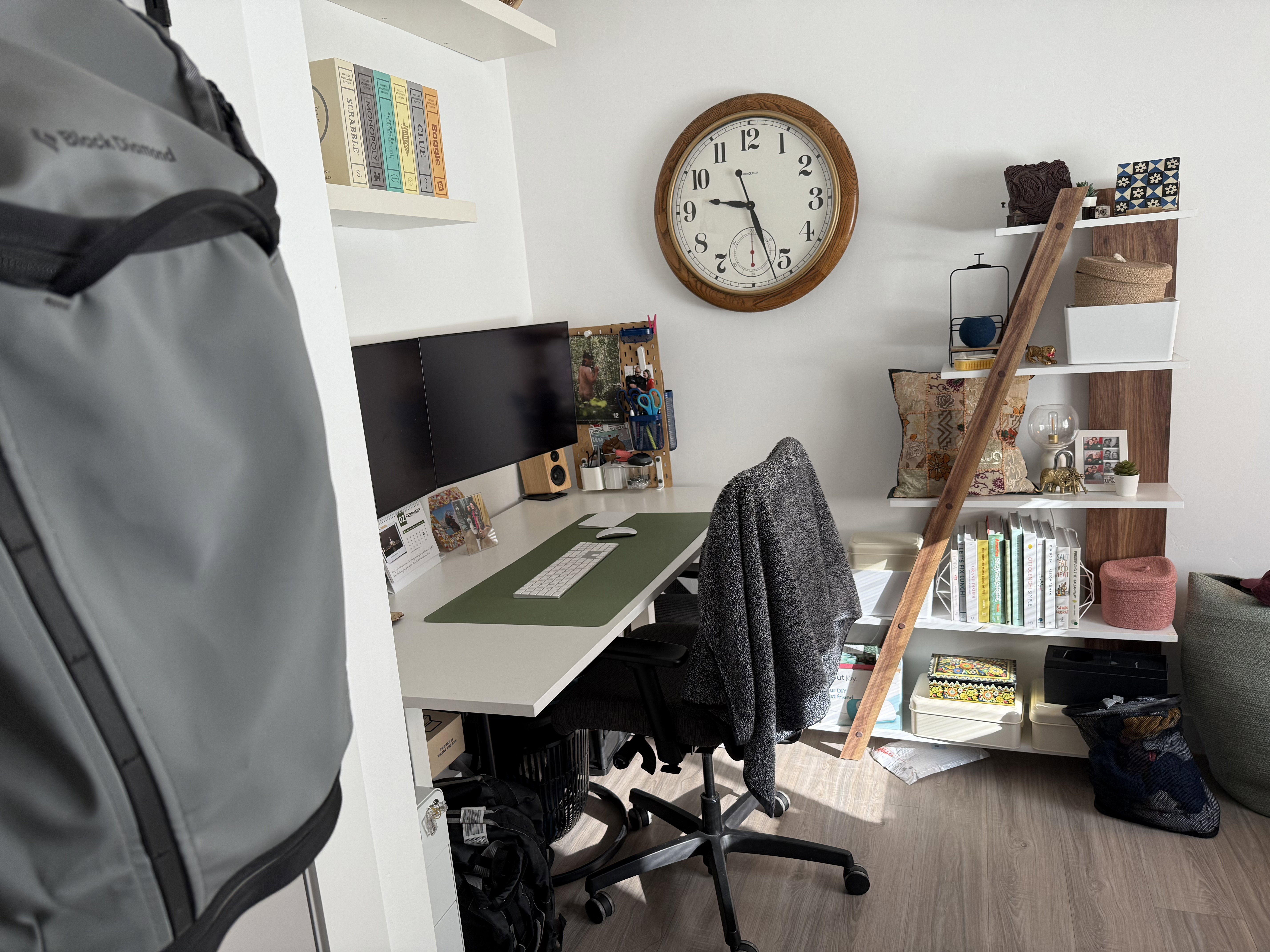 Home office featuring wood finished floors